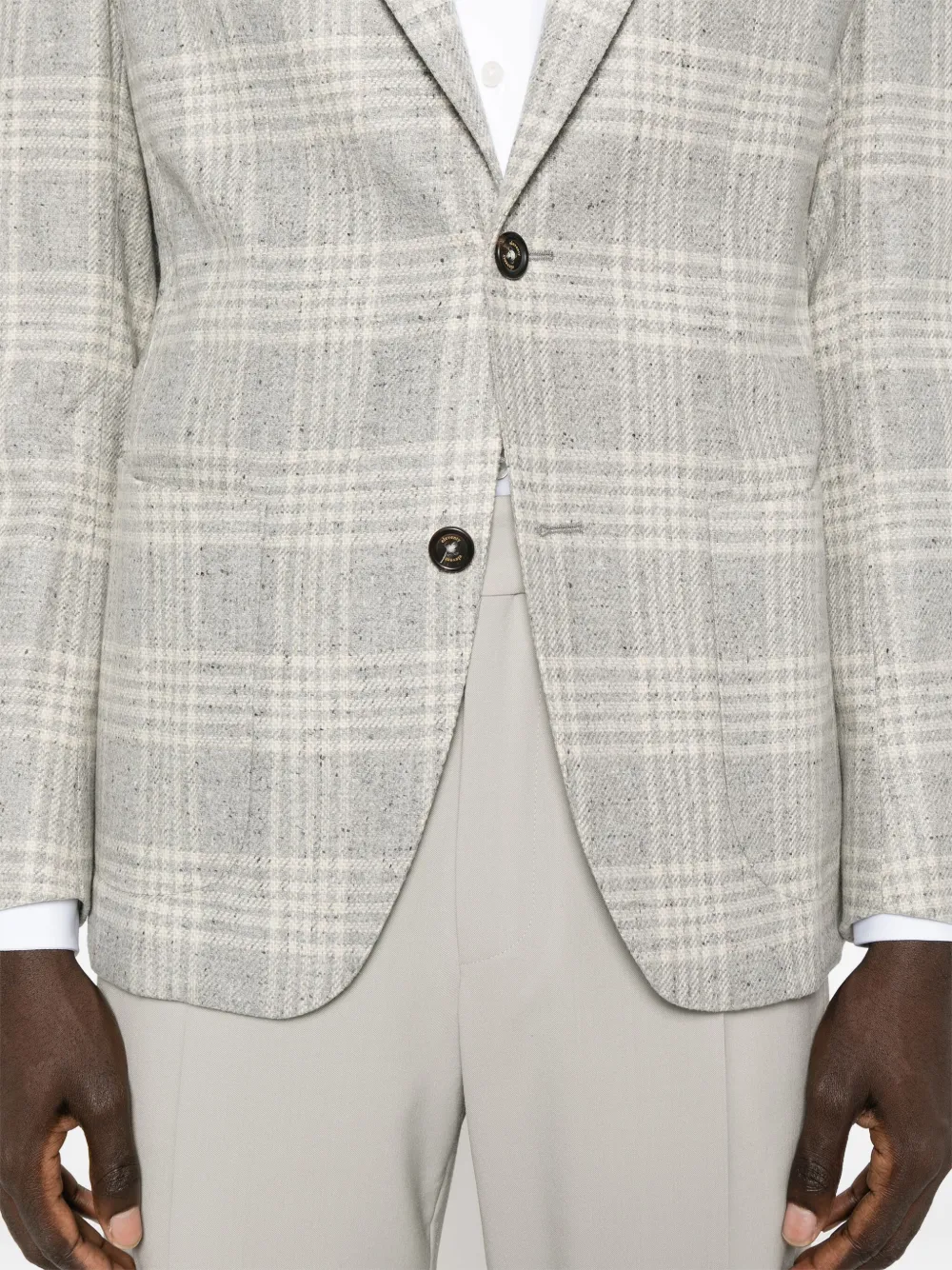 Eleventy Geruite blazer Grijs