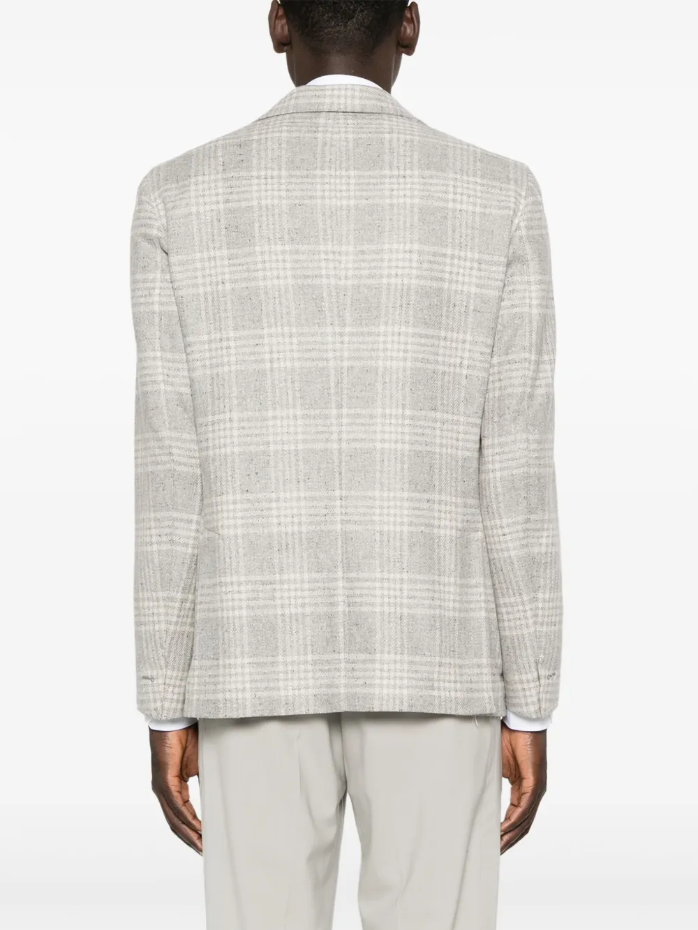 Eleventy Geruite blazer Grijs