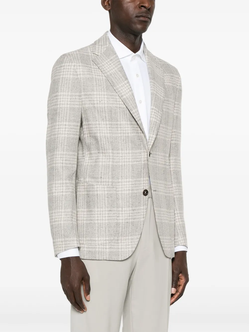 Eleventy Geruite blazer Grijs