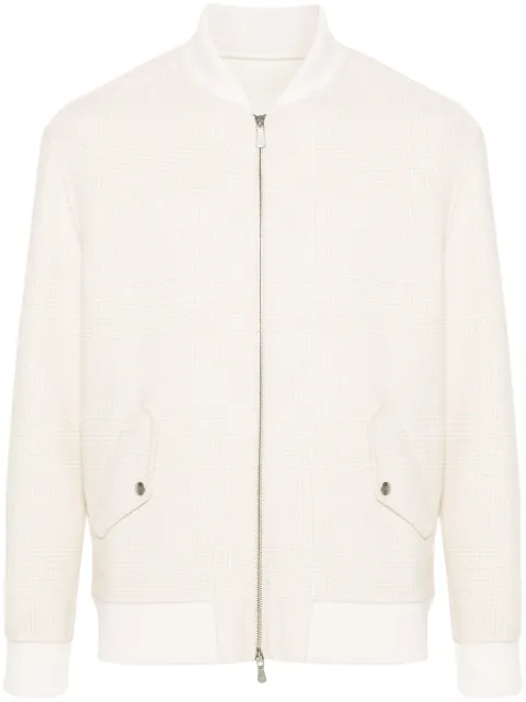 Eleventy checkered bomber jacket
