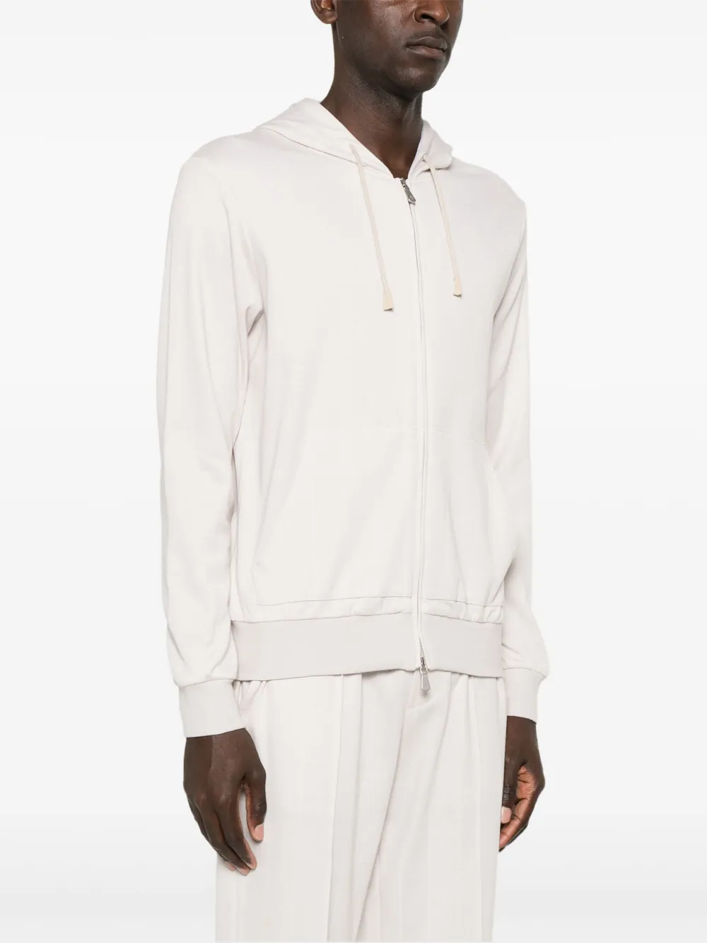 Eleventy Gestreepte hoodie Beige