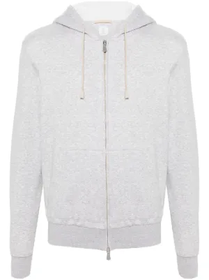 Eleventy zip-up Knit Hooded Cardigan | Brown | FARFETCH