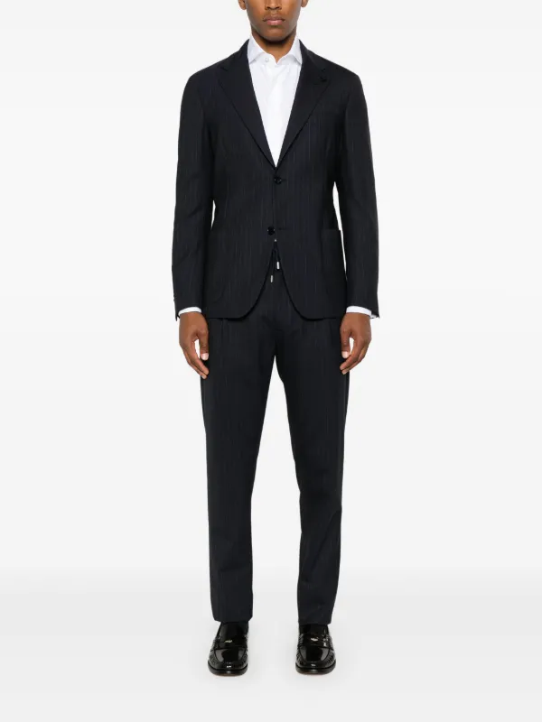 Lardini ストライプ スーツ | ブルー | FARFETCH JP