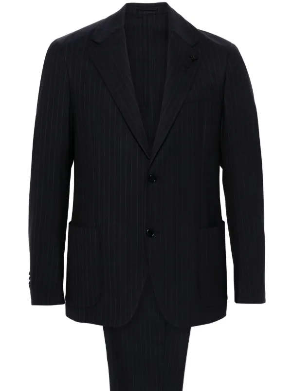LARDINI ダークブルー ストライプ スーツジャケット LARDINI ダークブルー ストライプ スーツジャケット - メルカリ