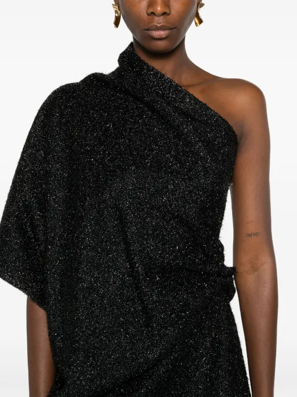 the row one shoulder dress LONG ONE-SHOULDER KNIT DRESS