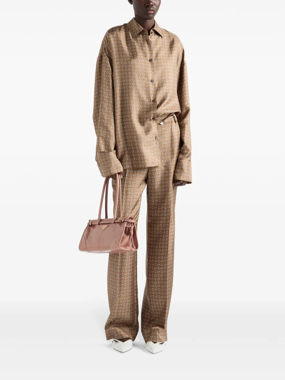 Prada mini-paisley pattern silk shirt - Bruin