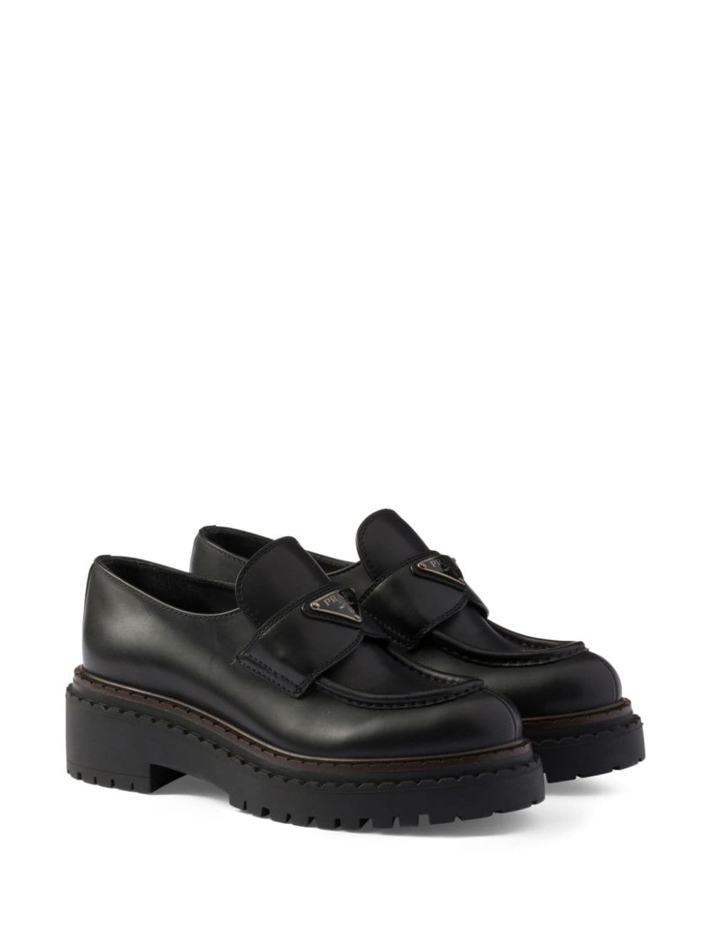 Prada Leren loafers Zwart