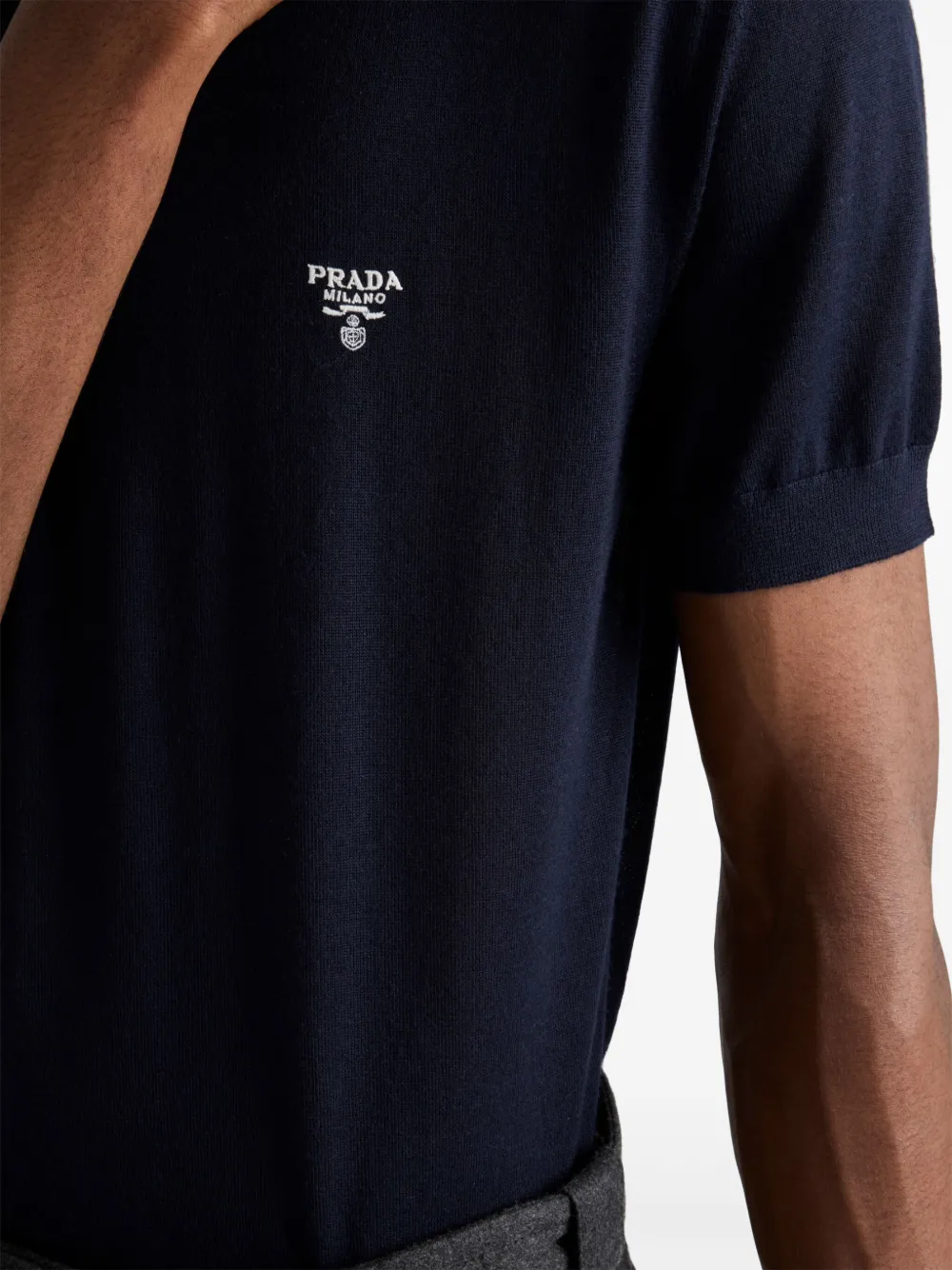 Prada Kasjmier poloshirt Blauw