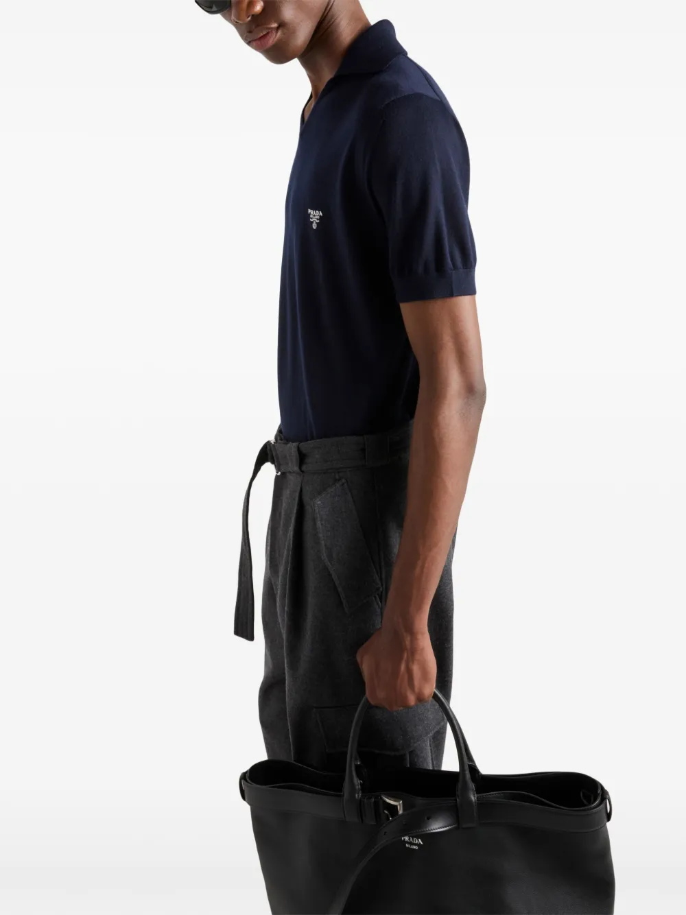 Prada Kasjmier poloshirt Blauw
