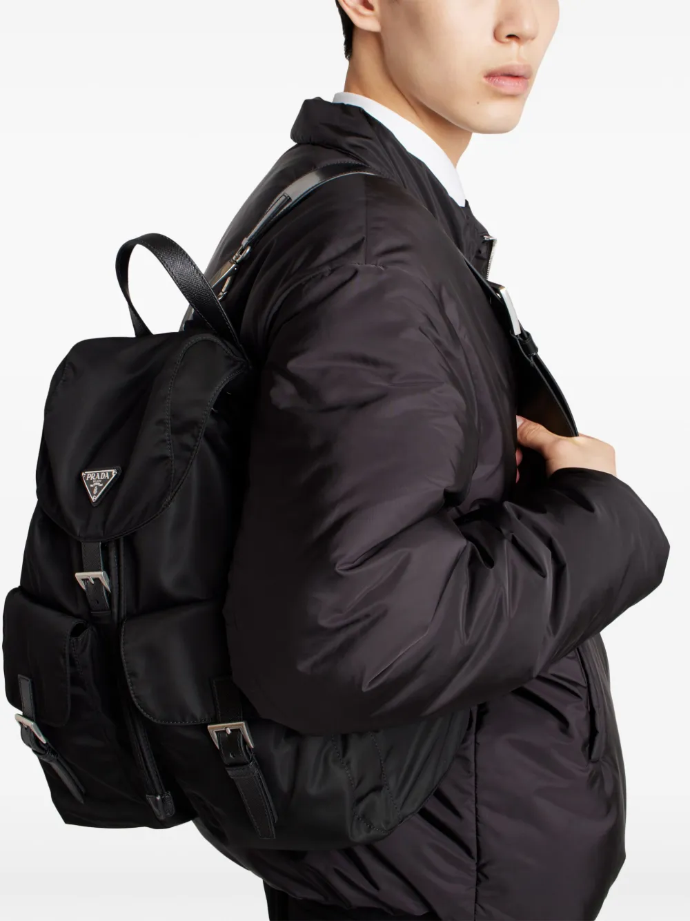 Prada Re-Nylon donsjack Zwart