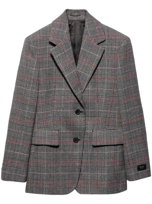 Prada チェック ジャケット | ブラウン | FARFETCH JP