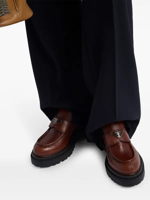 買取り実績  Prada FARFETCH | Brown | Loafers Leather 55mm 靴