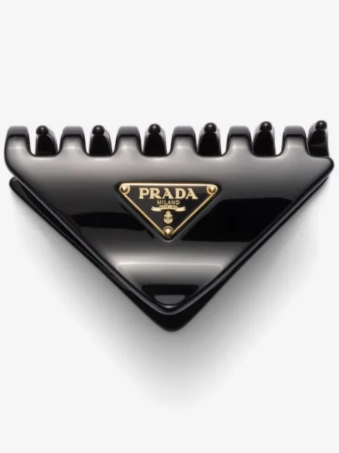 Prada logo-appliqué hair clip