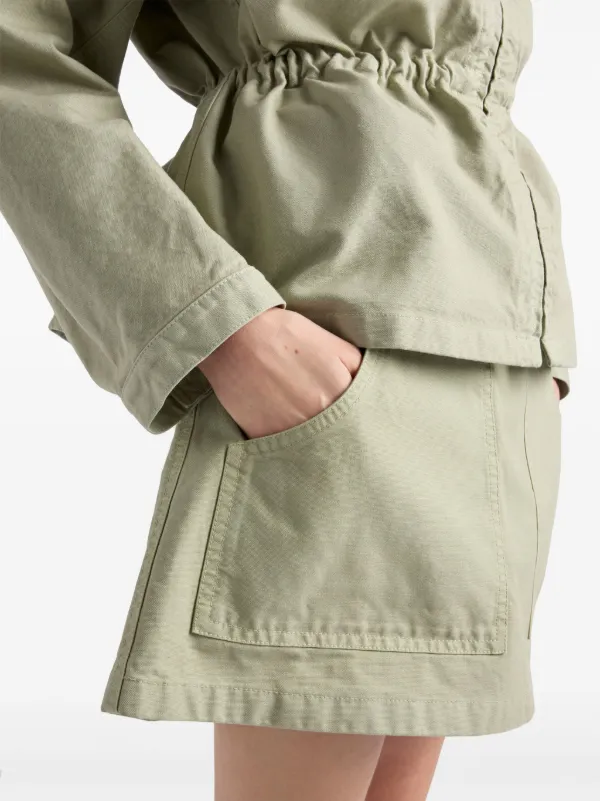 Prada Old Canvas Mini Skirt | Green | FARFETCH