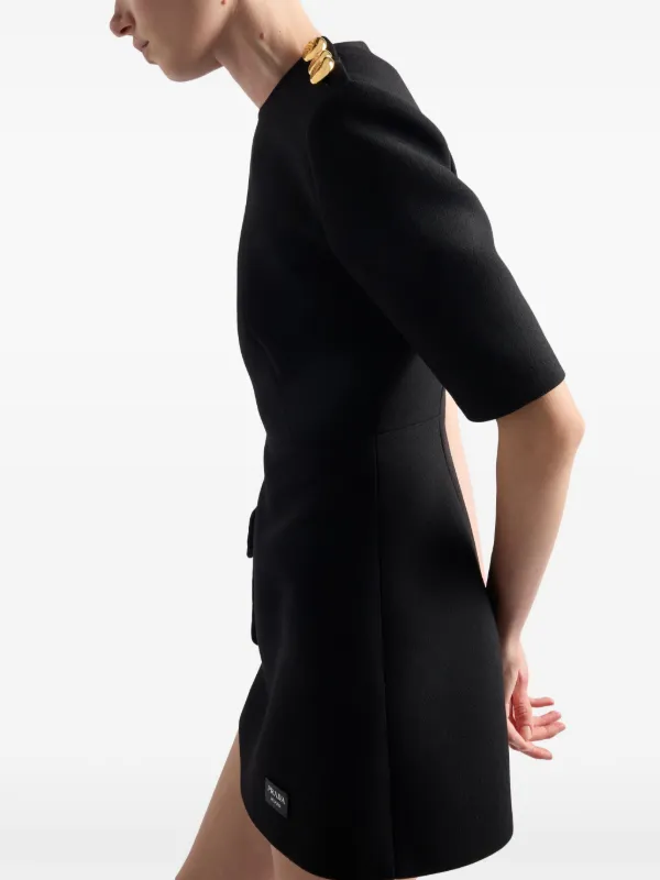 Prada Natté Mini Dress | Black | FARFETCH