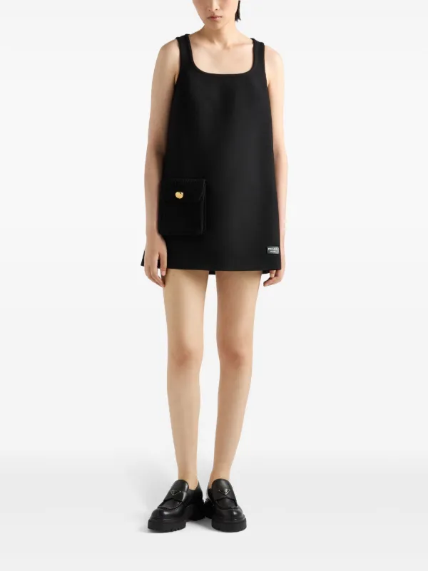 PRADAナテ ミニドレス Prada Natté Mini Dress | Black | FARFETCH