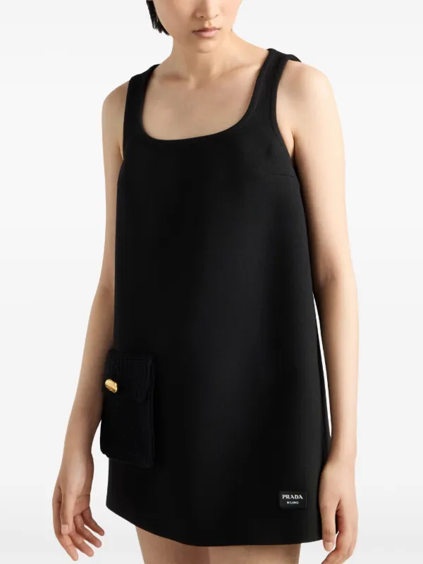 PRADAナテ ミニドレス Prada Natté Mini Dress | Black | FARFETCH