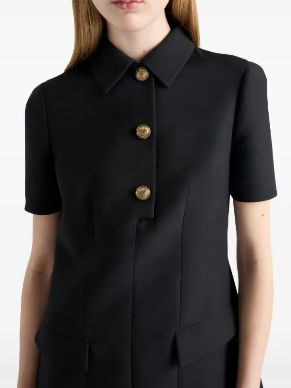 Prada Tricotine Mini Dress | Black | FARFETCH CA