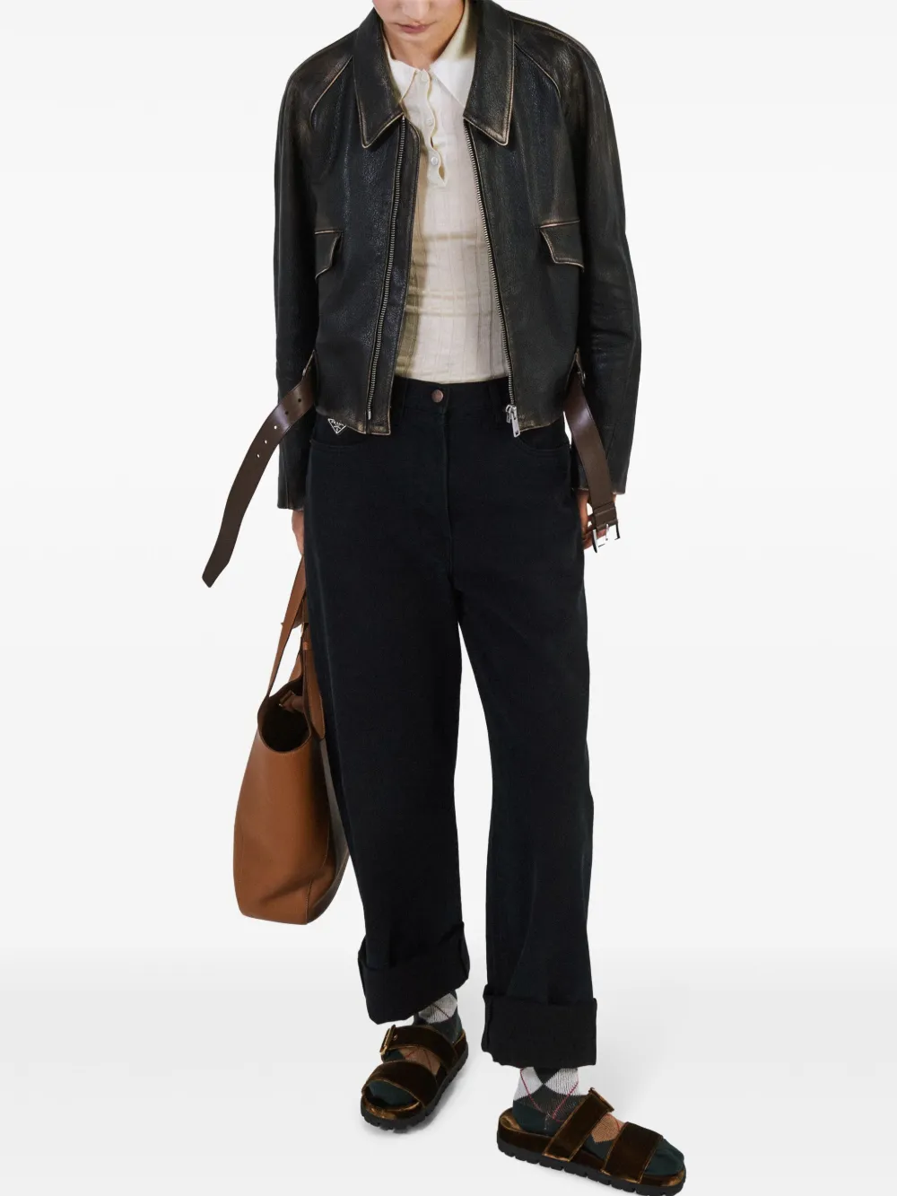 Prada Jeans met wijde pijpen Zwart