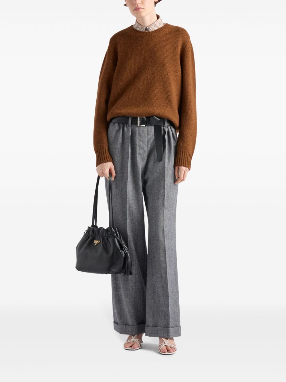 Prada crew-neck wool-cashmere jumper - Bruin