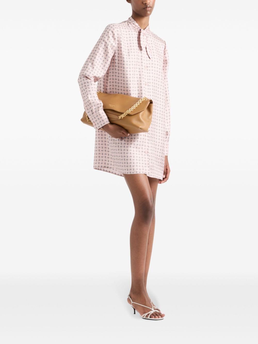 Prada geometric-print silk mini dress - Roze