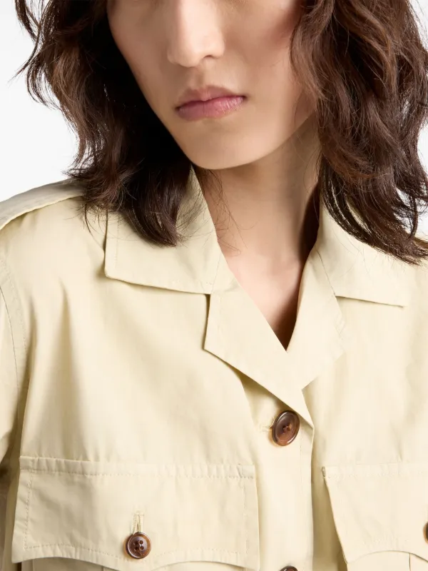 【プラダ・PRADA】Poplin mini-dress Prada Poplin Mini Dress | Neutrals | FARFETCH