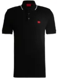 HUGO logo-patch polo shirt - Black