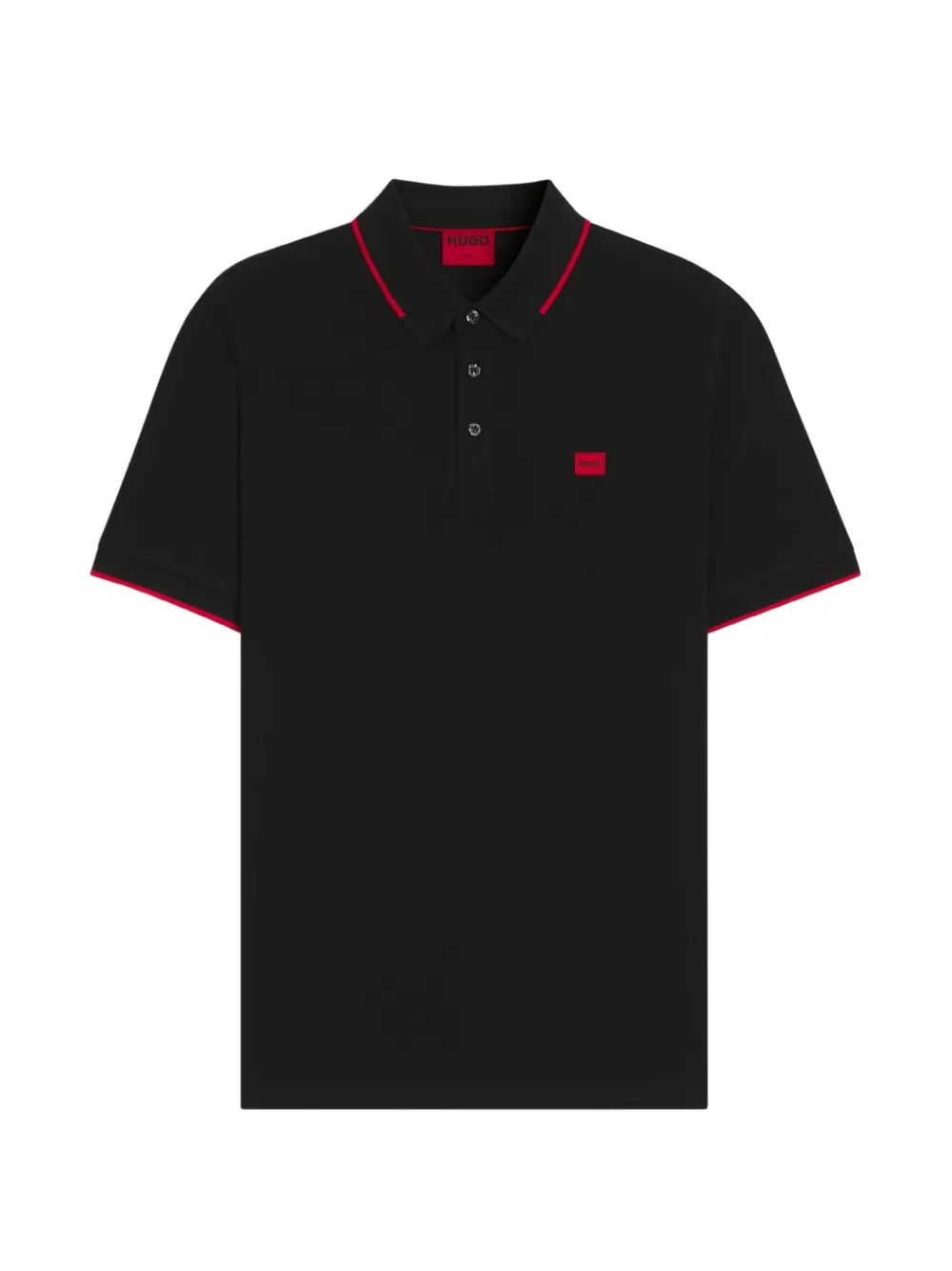 HUGO Poloshirt met logopatch Zwart