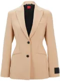 HUGO logo-patch blazer - Neutrals