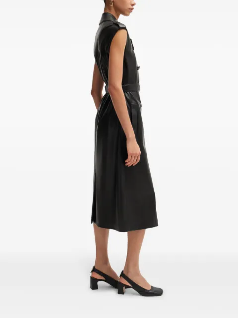BOSS faux-leather double-breasted midi dress 50518473 - 3