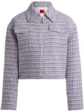 HUGO tweed cropped jacket - Neutrals