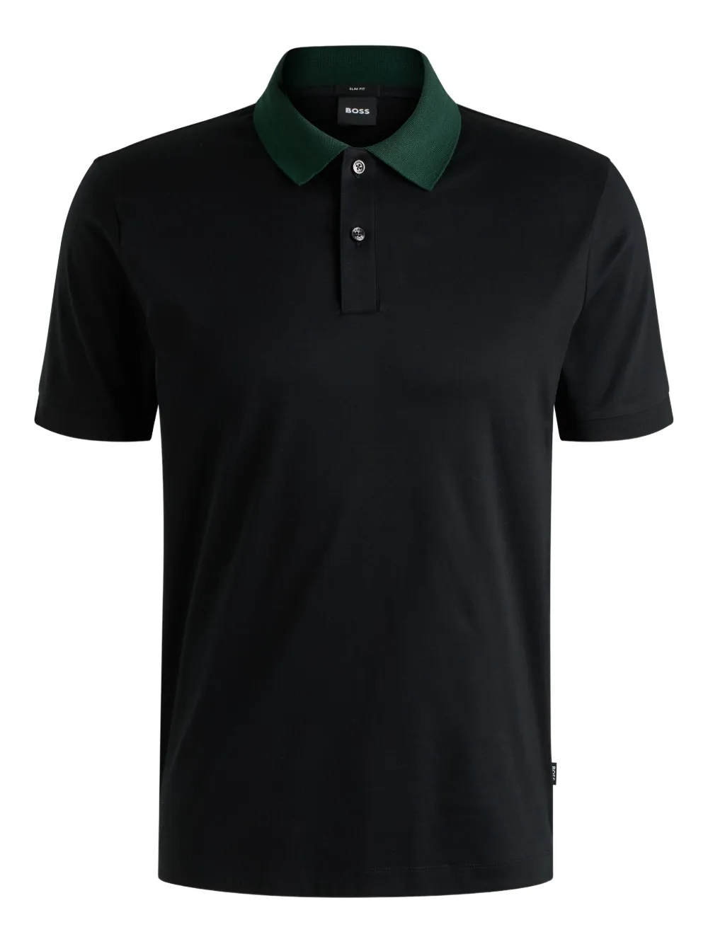 BOSS Camisa polo com colarinho contrastante | Preto | Image 1