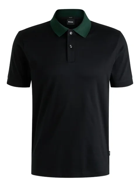 BOSS Camisa polo com colarinho contrastante