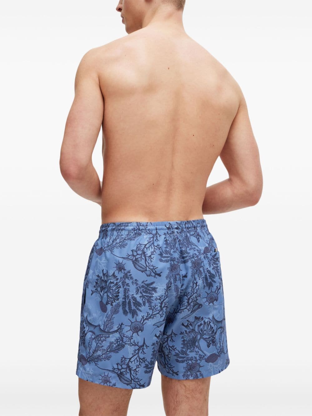 HUGO BOSS FLORAL-PRINT SWIM SHORTS 