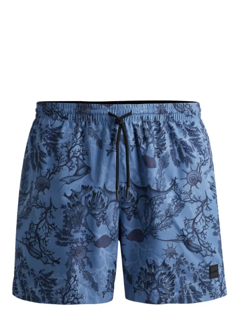 BOSS floral-print swim shorts