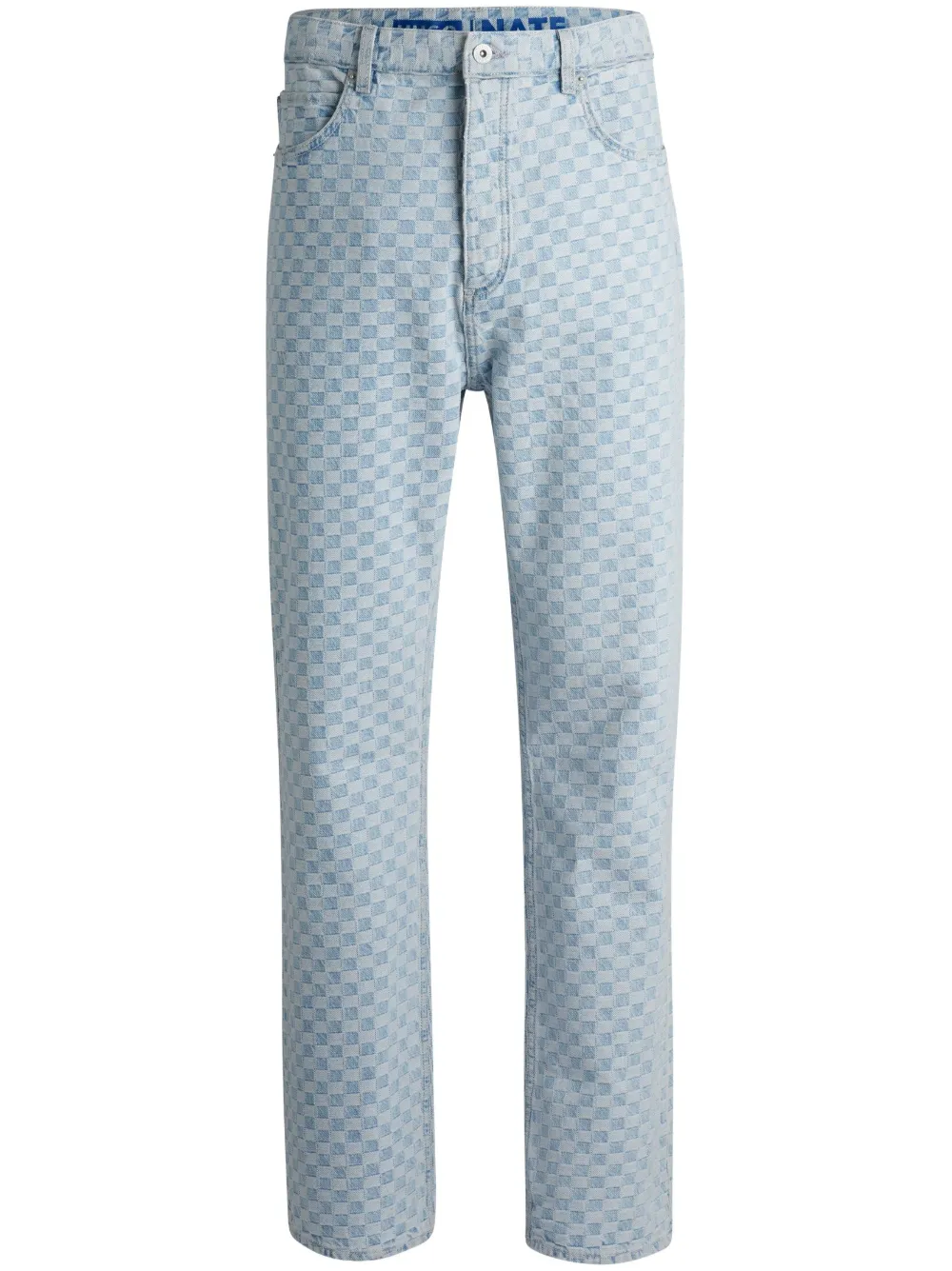 HUGO plaid straight-leg jeans | Blue | Image 1