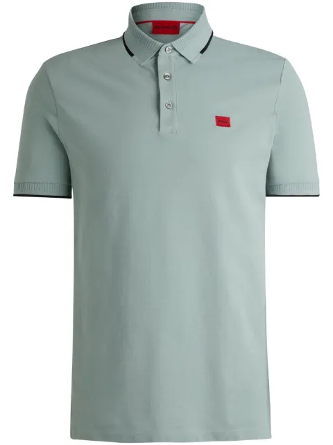 HUGO logo-patch cotton polo shirt