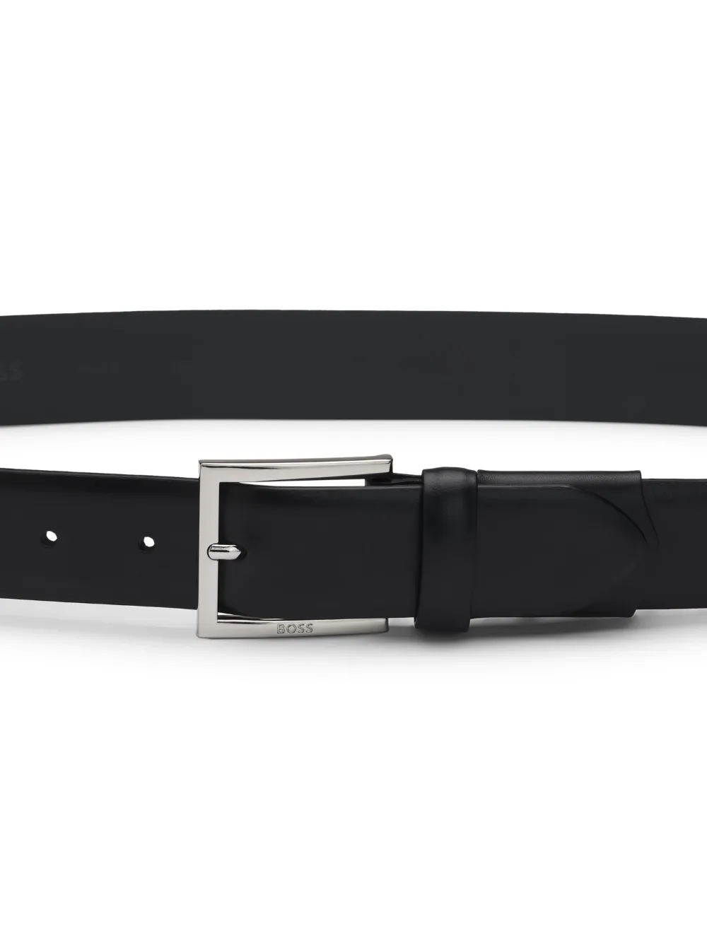 BOSS Dressletic leren riem Zwart