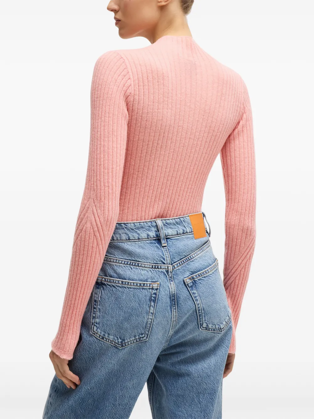 BOSS Ribgebreide coltrui Roze
