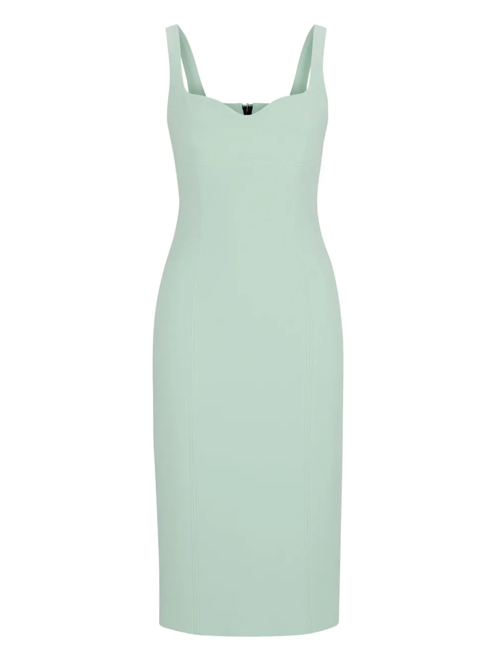 HUGO Vestido midi com decote coração e zíper | Verde | Image 1