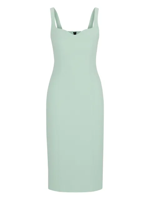 HUGO Vestido midi com decote coração e zíper