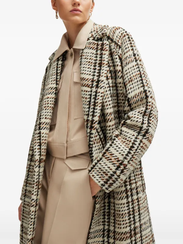 BOSS check-pattern Coat | Neutrals | FARFETCH