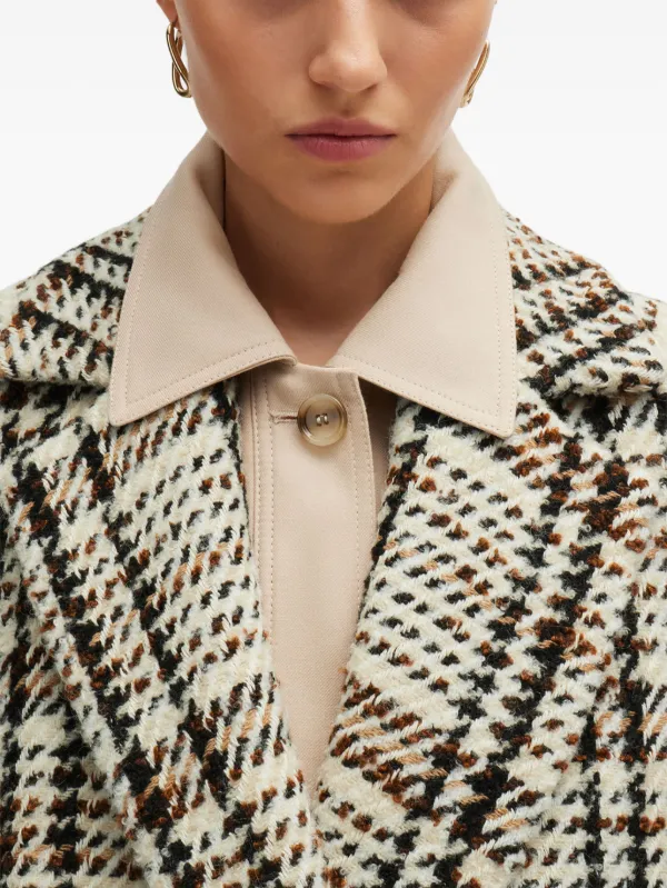 BOSS check-pattern Coat | Neutrals | FARFETCH