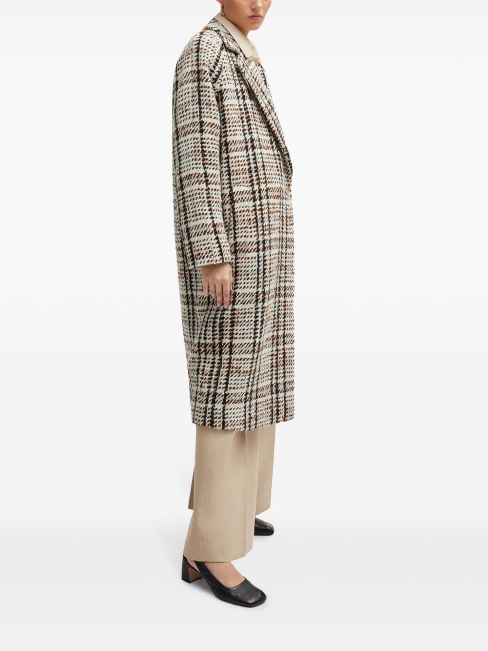 HUGO BOSS CHECK-PATTERN COAT 