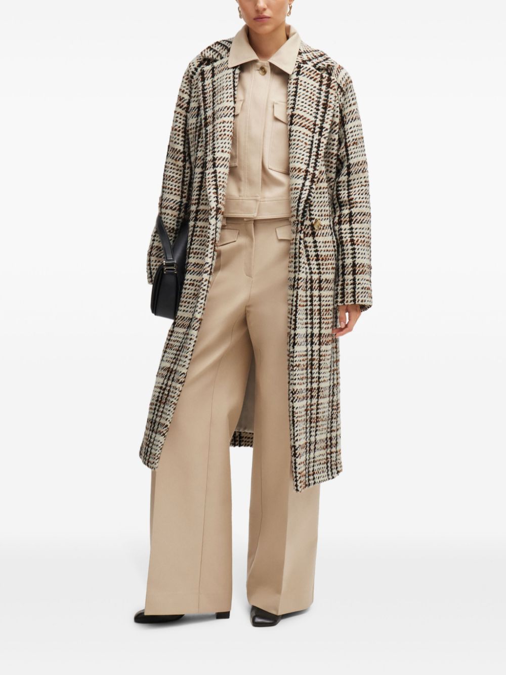 HUGO BOSS CHECK-PATTERN COAT 