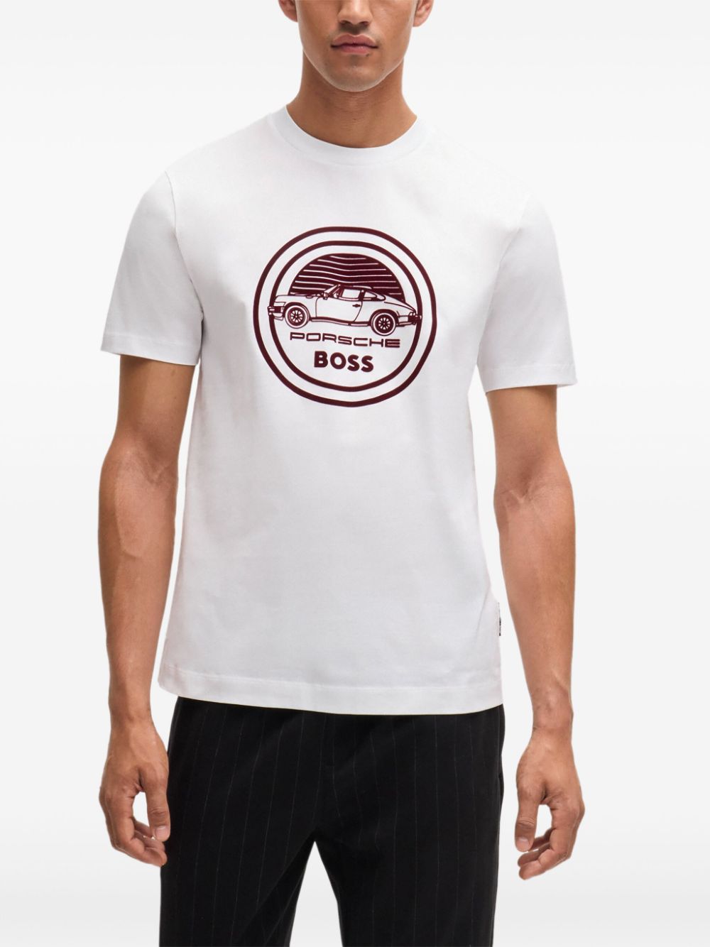 Shop Hugo Boss X Porsche Cotton T-shirt In White