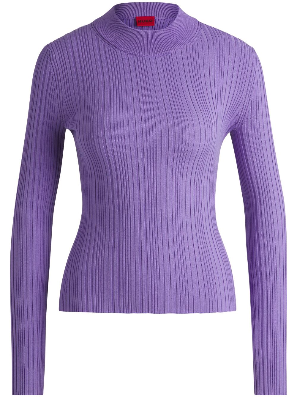 Shop Hugo Ribbed-knit Jumper In Purple