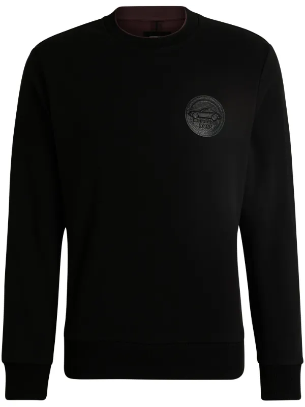 BOSS x Porsche logo applique Sweatshirt Black FARFETCH AO