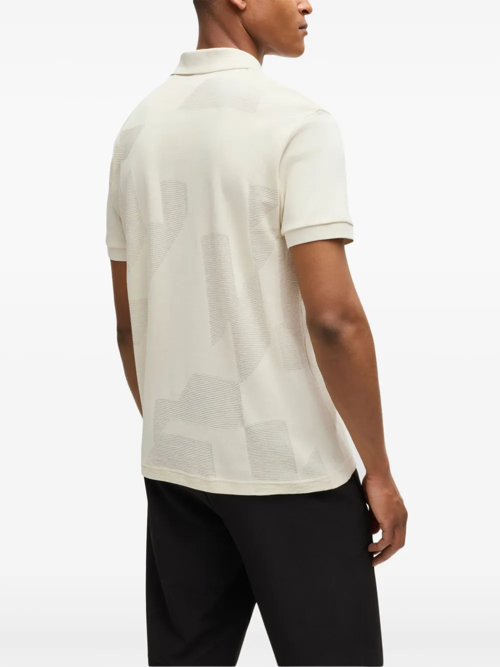 Hugo Boss Mercerized-cotton Slim-fit Polo Shirt With Collar Stripe In Neutrals