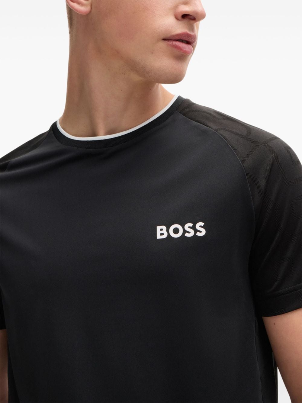 Shop Hugo Boss X Matteo Berrettini Logo-print T-shirt In Black